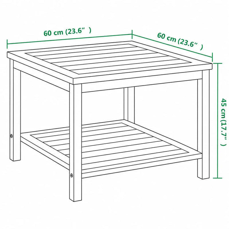 Table basse Carrée en Bois 60x60 - Savara - dimension 1