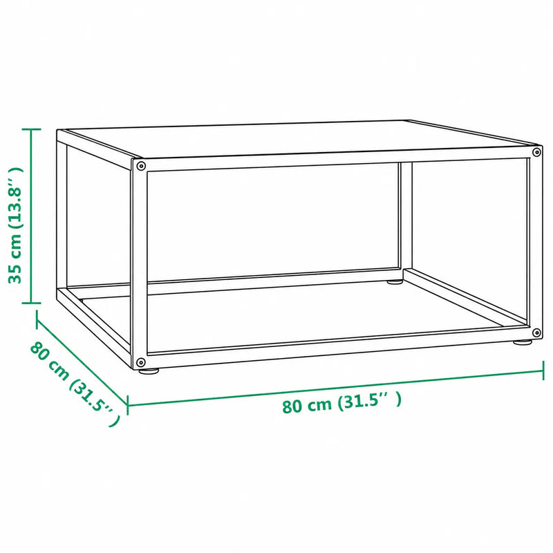 Table basse style Marbre blanc Carrée - Orlune - dimension 1