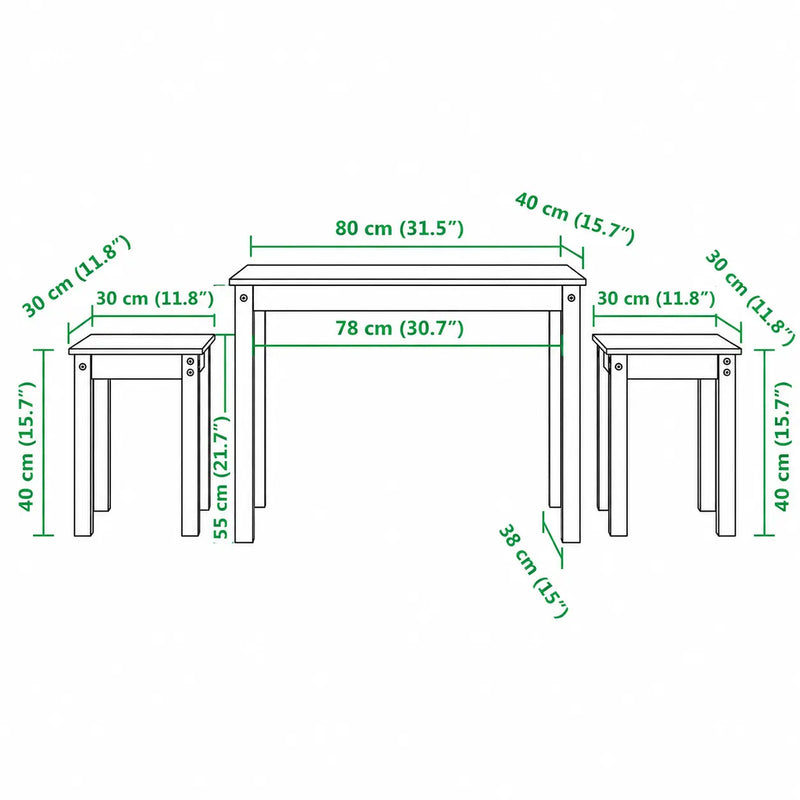 Table basse Gigognes Blanches - Blancia - dimension 1