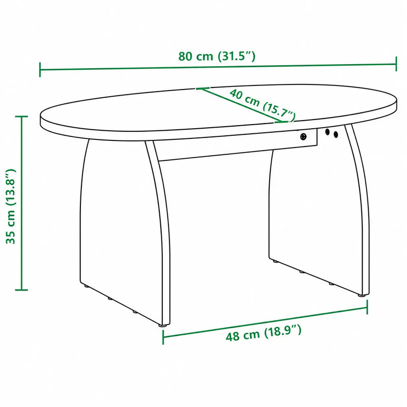 Table basse Ovale en Bois Massif - Velora - dimension 1