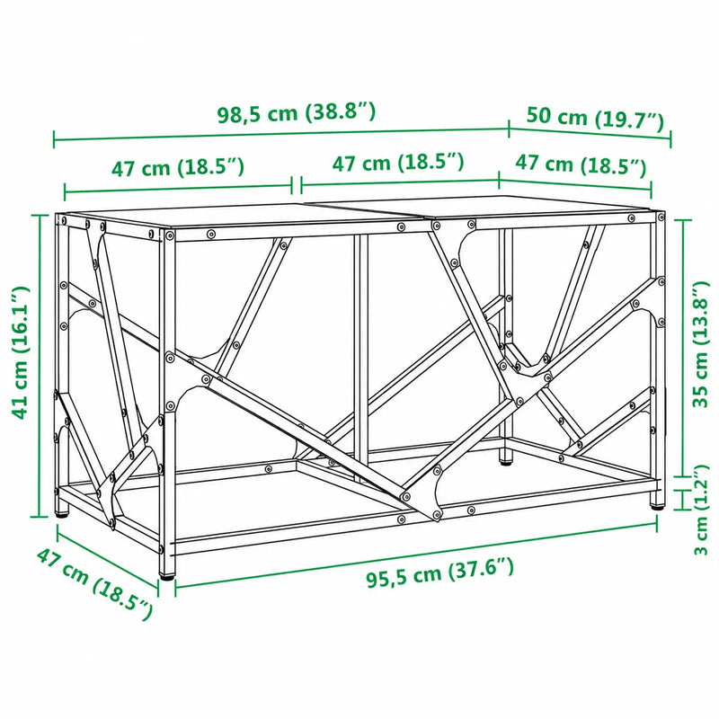 Table basse Rectangulaire en Verre et Bois - Orvane - dimension 1