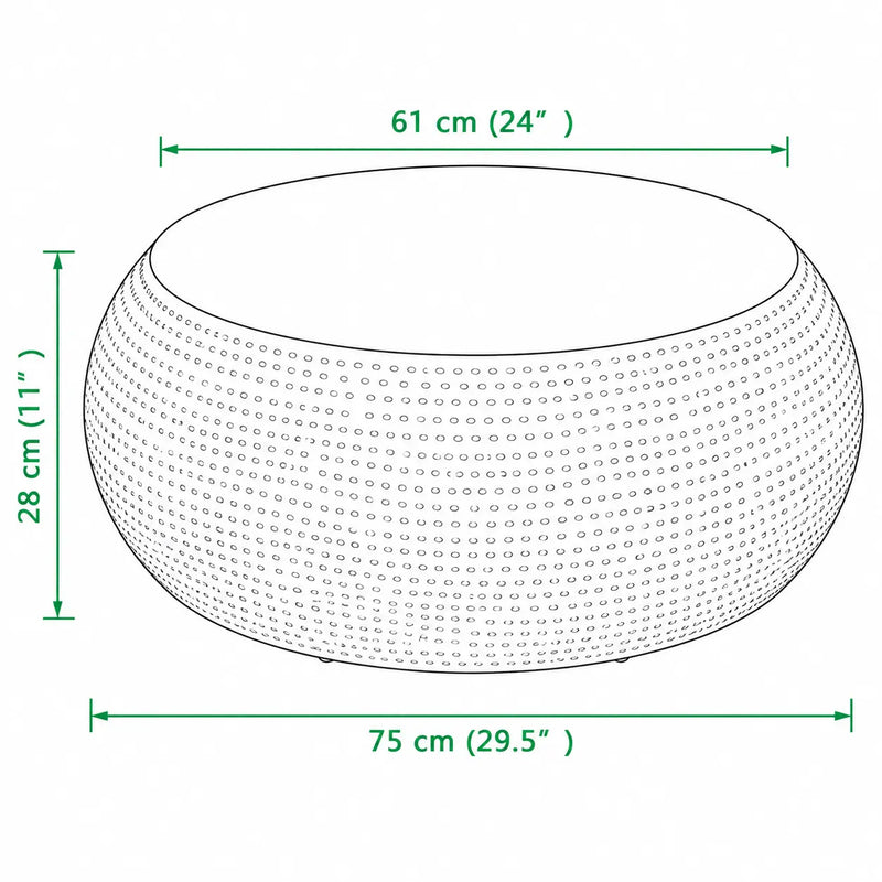 Table basse Ronde Design en Métal Argentée - Glint - dimension 1