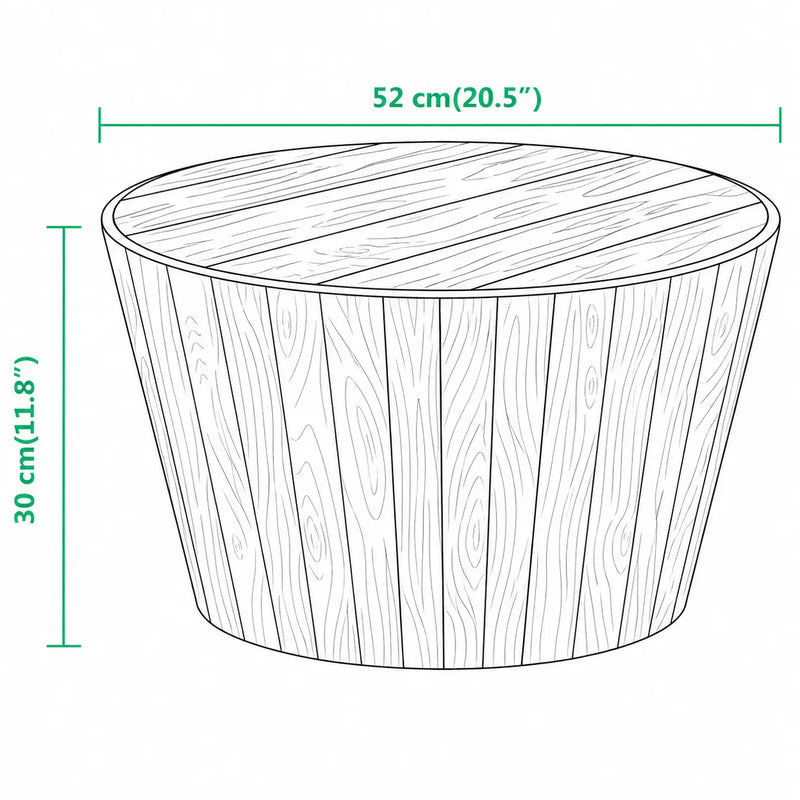Table basse Ronde en Bois Brut - Xylos - dimension 1