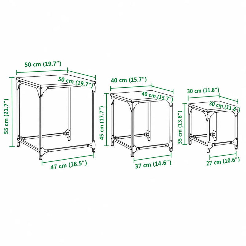 Tables basse Gigognes en Verre - Glacielle - dimension 1