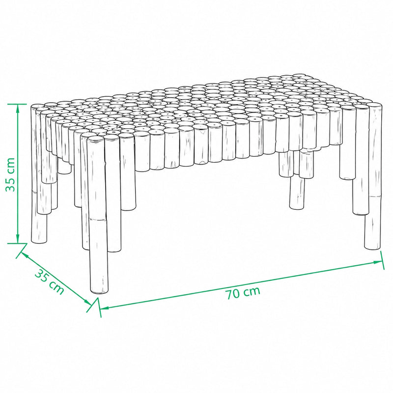 Table basse Japandi en Bambou - Hinora - dimension 1