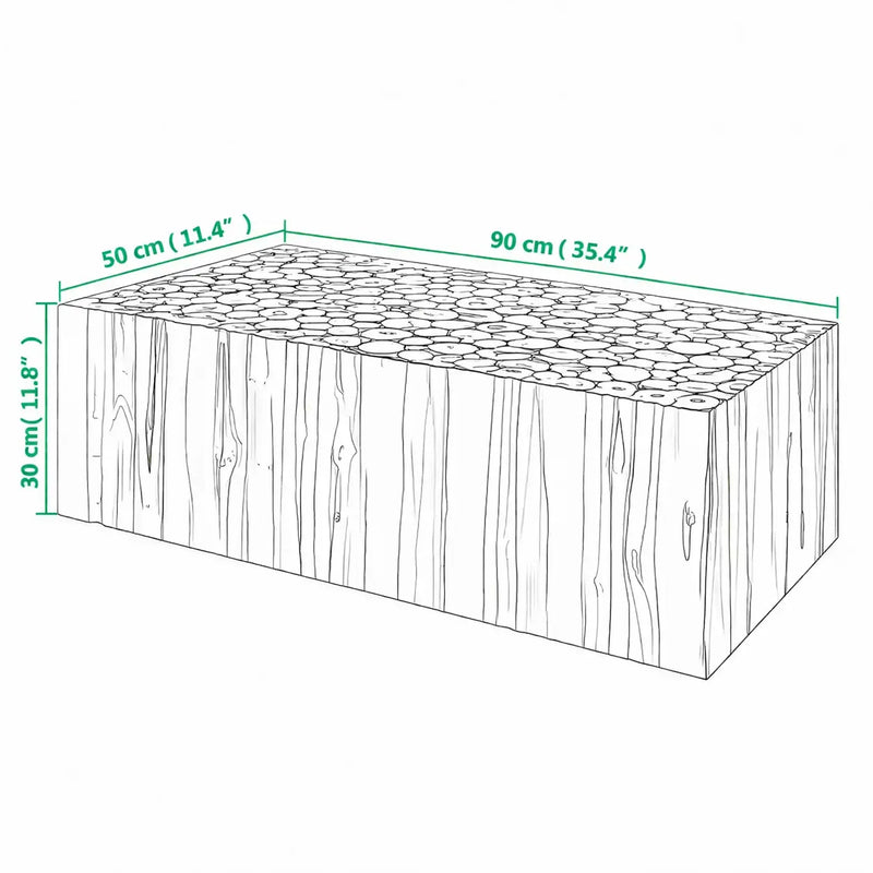 Table basse Japandi en Bois de teck - Hikari - dimension 2