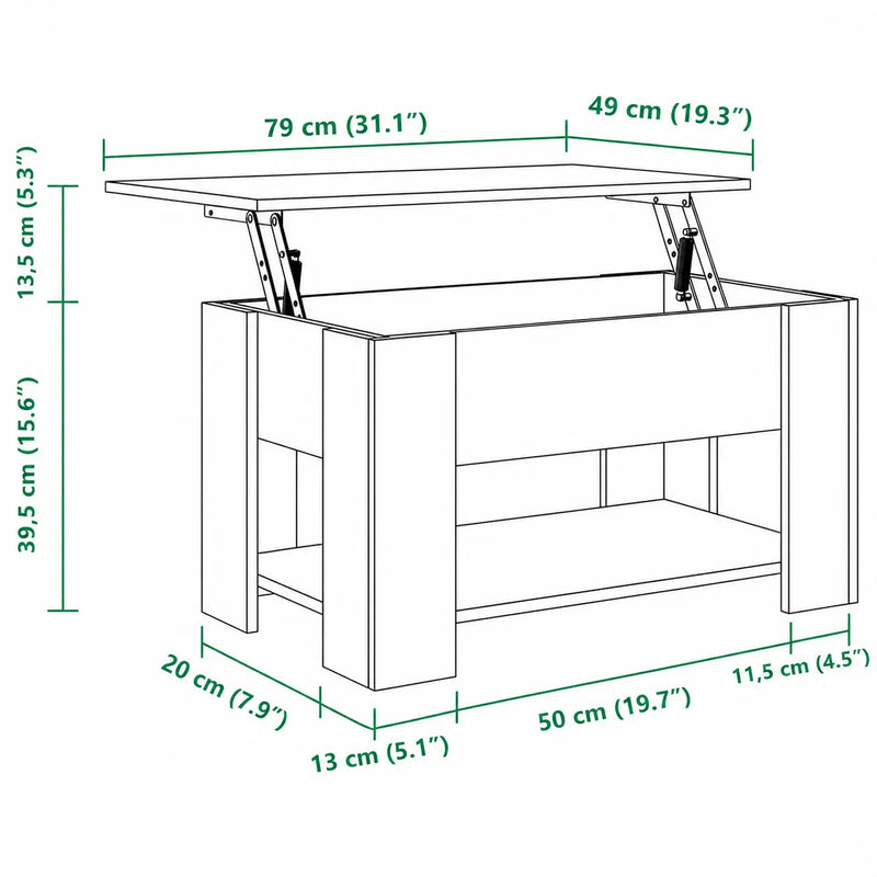 Table basse Relevable en Bois - Sylvane - dimension 2