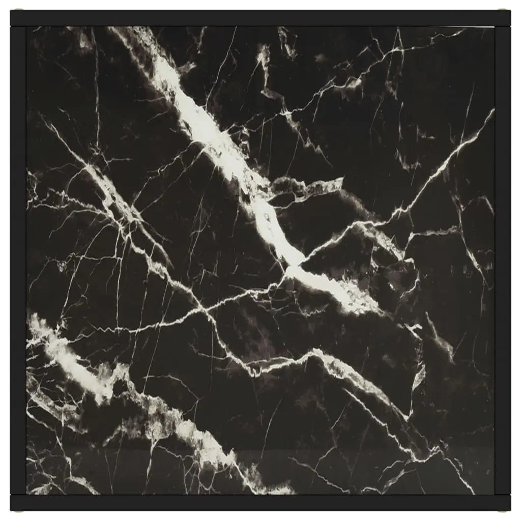 Plateau carré effet marbre noir avec veines blanches pour table basse moderne et élégante