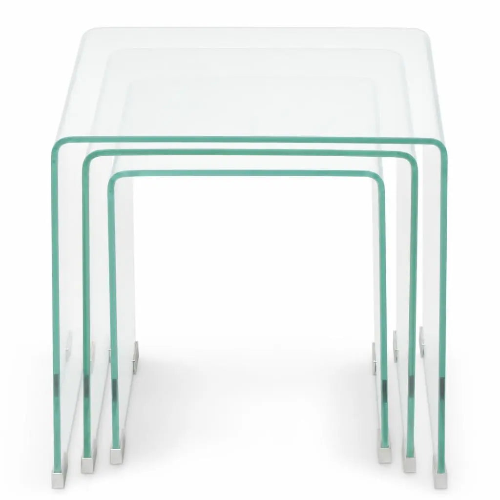 Tables basses Gigognes Carrées en Verre Arlune transparentes avec design empilable moderne