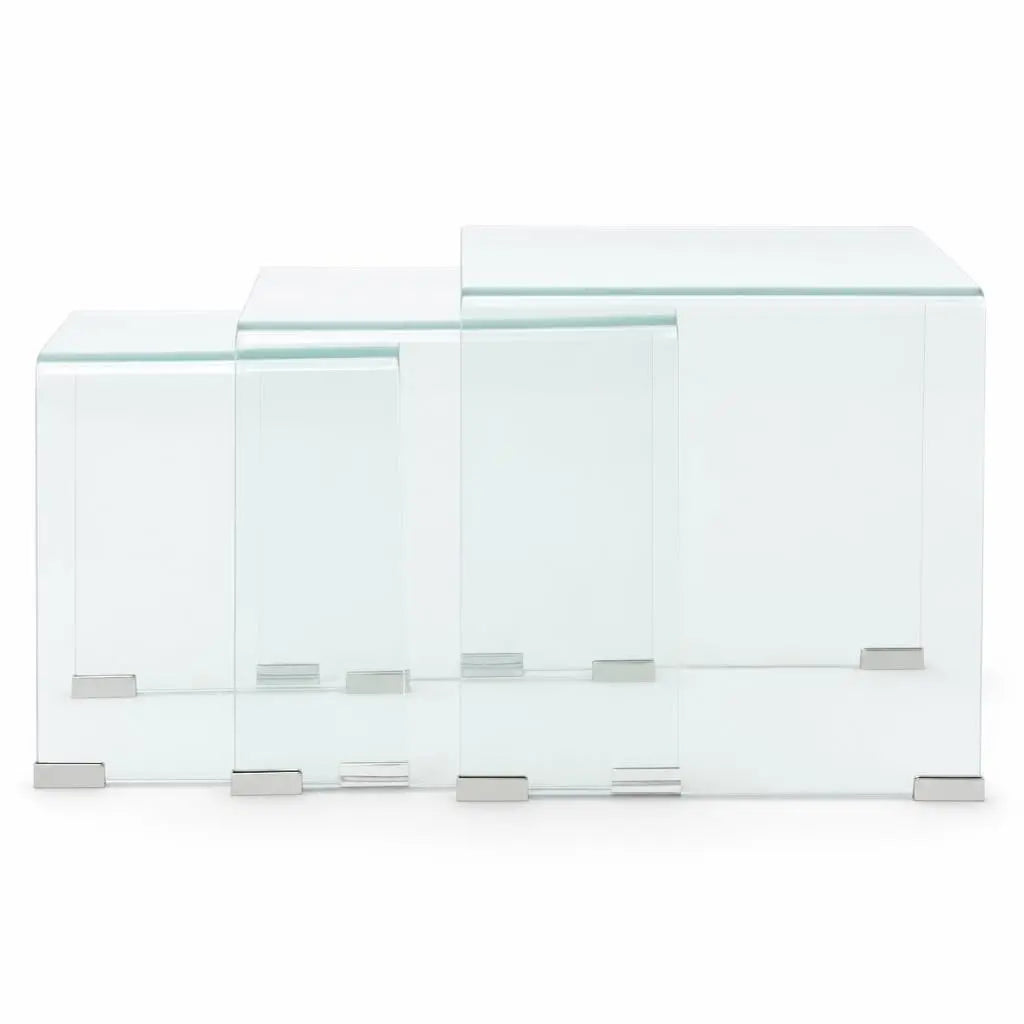 Tables basses Gigognes Carrées en Verre Arlune avec finition transparente et style épuré