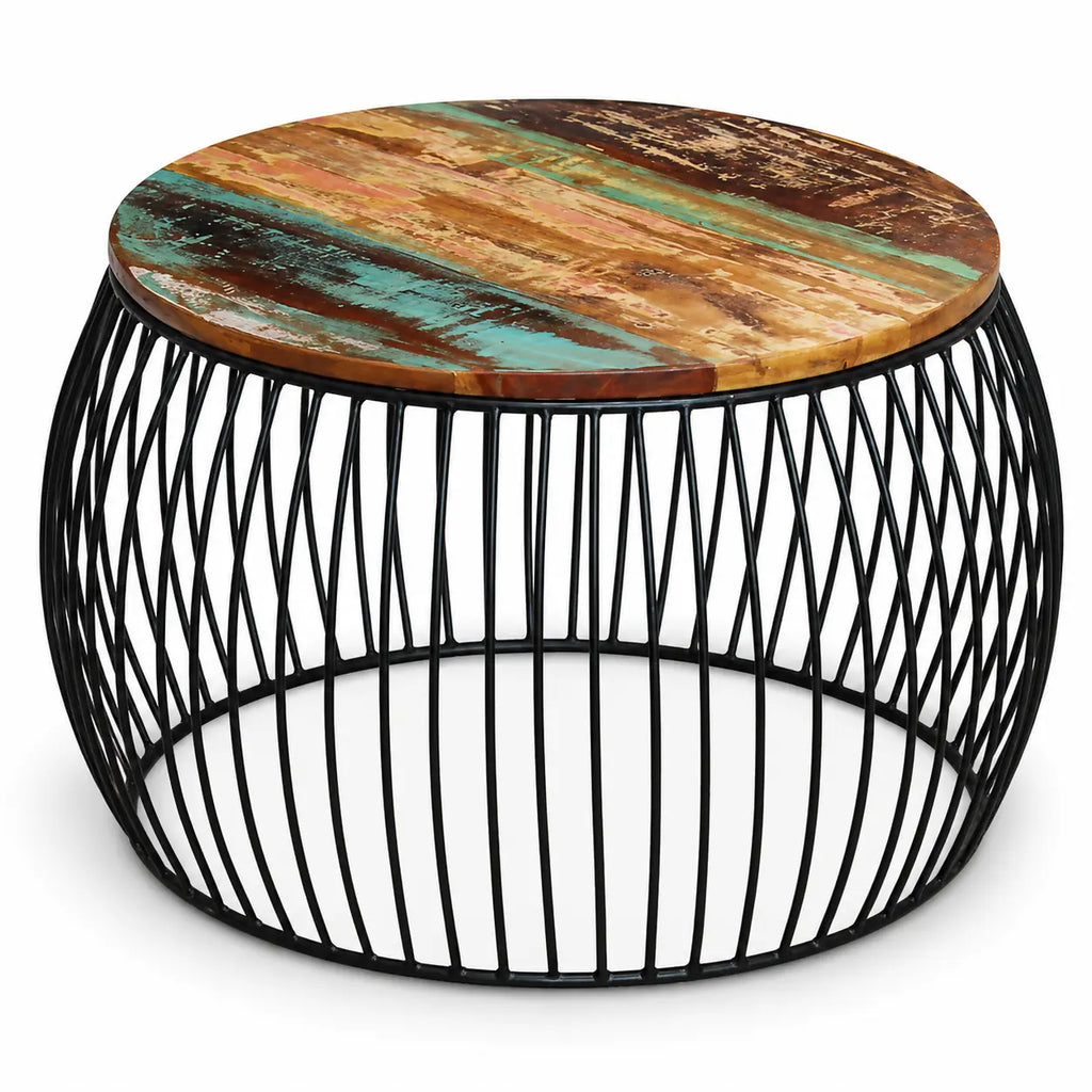 Table basse Ronde en Bois et Métal - Patina