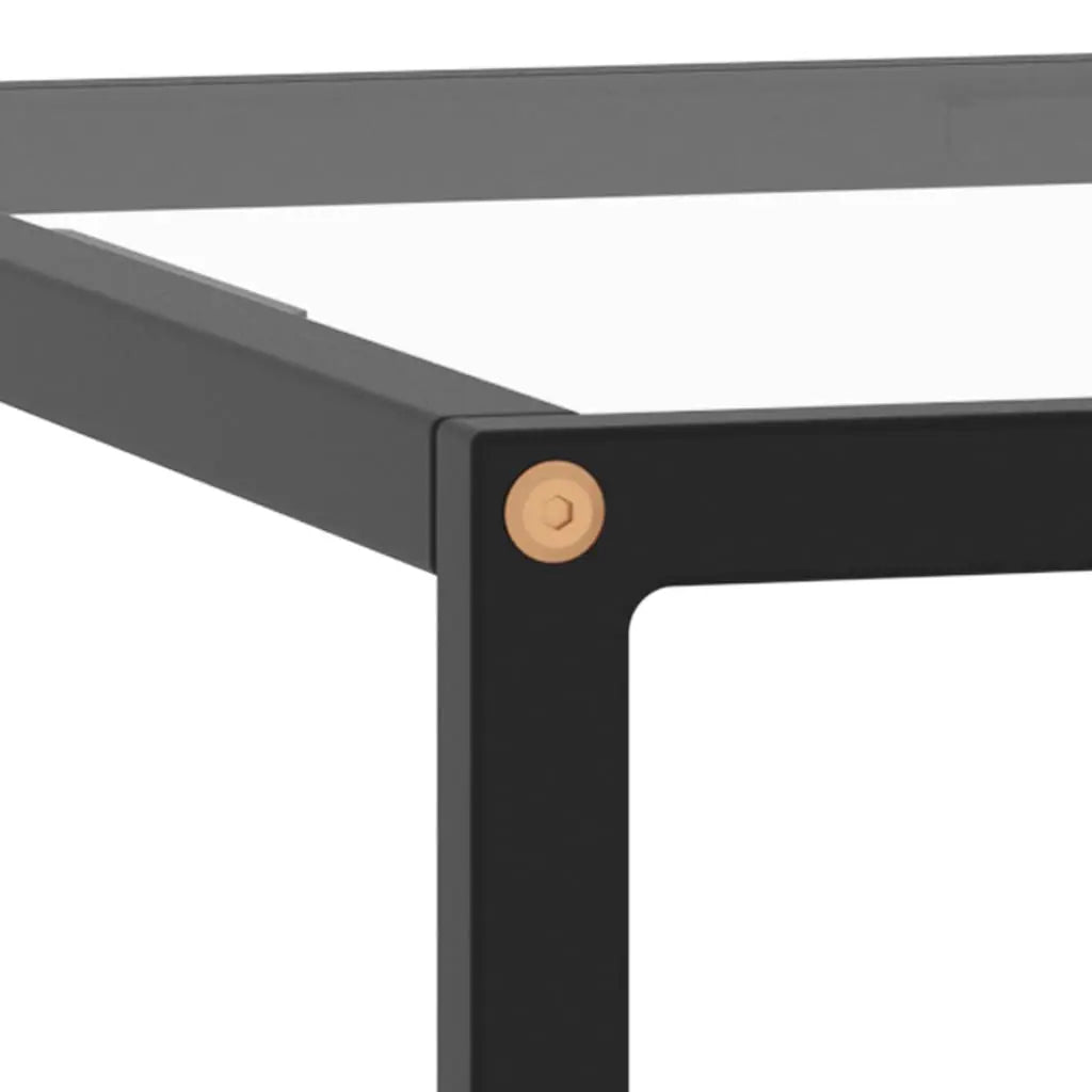 Gros plan sur la structure de table basse en métal noir, mettant en valeur l’assemblage et les finitions minimalistes