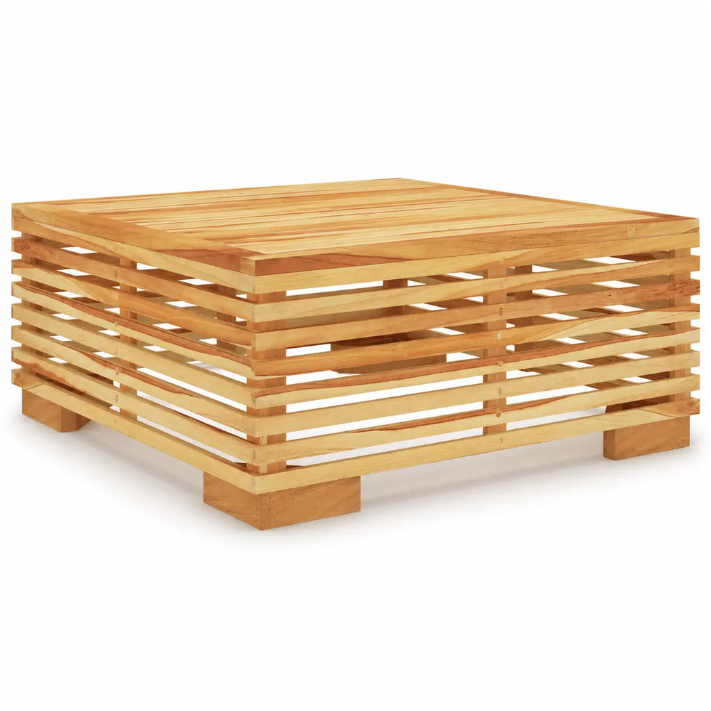 Table basse de jardin en bois Outora avec structure ajourée et design naturel moderne