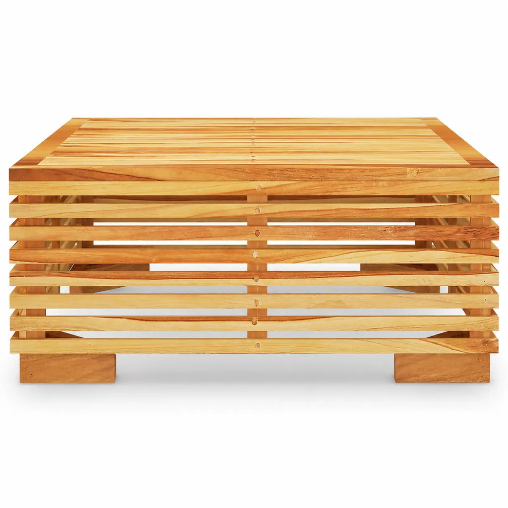 Table basse de jardin Outora en bois avec structure ajourée et design moderne naturel